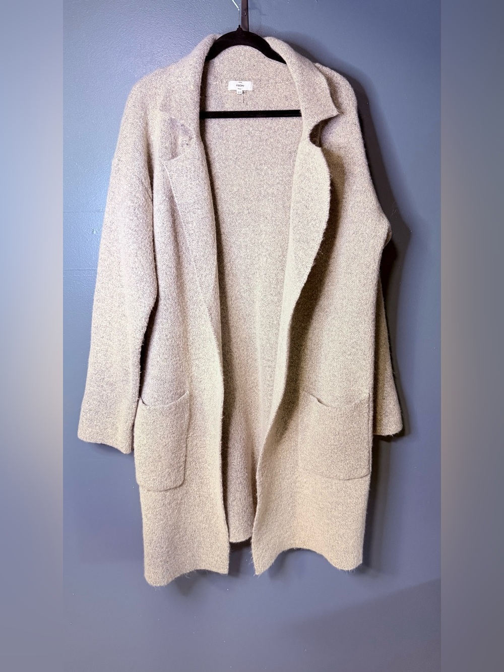 entro Open-Front Cozy Cardigan in Light Taupe